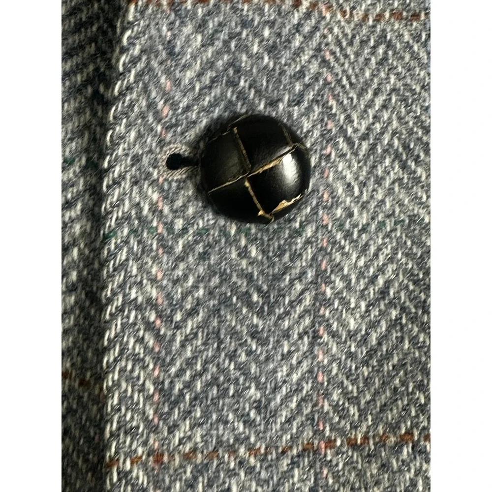 Vintage‎ Tweed Blazer Mens 44R Gray Herringbone Wool Oakton Windowpane USA